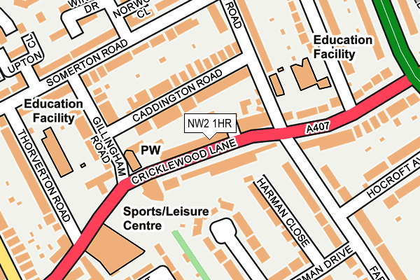 NW2 1HR map - OS OpenMap – Local (Ordnance Survey) NW2 1HR map - OS OpenMap – Local (Ordnance Survey)