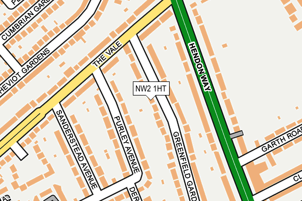 NW2 1HT map - OS OpenMap – Local (Ordnance Survey) NW2 1HT map - OS OpenMap – Local (Ordnance Survey)