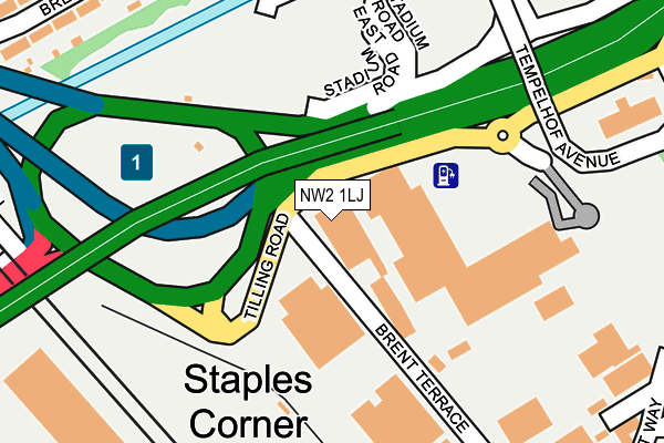 NW2 1LJ map - OS OpenMap – Local (Ordnance Survey) NW2 1LJ map - OS OpenMap – Local (Ordnance Survey)