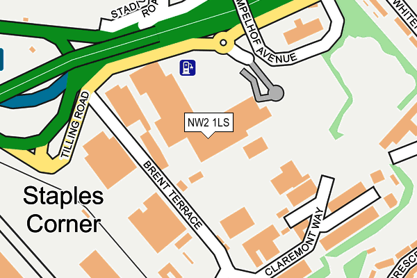 NW2 1LS map - OS OpenMap – Local (Ordnance Survey) NW2 1LS map - OS OpenMap – Local (Ordnance Survey)