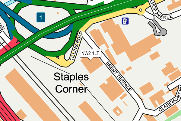 NW2 1LT map - OS OpenMap – Local (Ordnance Survey)