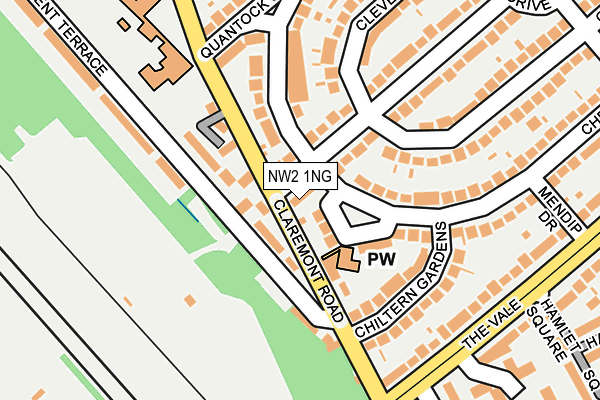 NW2 1NG map - OS OpenMap – Local (Ordnance Survey) NW2 1NG map - OS OpenMap – Local (Ordnance Survey)