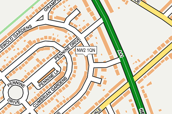 NW2 1QN map - OS OpenMap – Local (Ordnance Survey) NW2 1QN map - OS OpenMap – Local (Ordnance Survey)