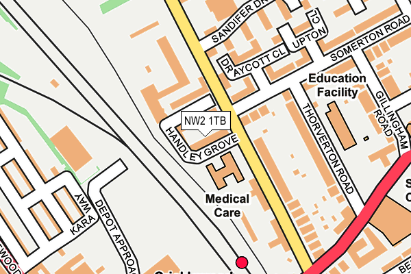 NW2 1TB map - OS OpenMap – Local (Ordnance Survey) NW2 1TB map - OS OpenMap – Local (Ordnance Survey)