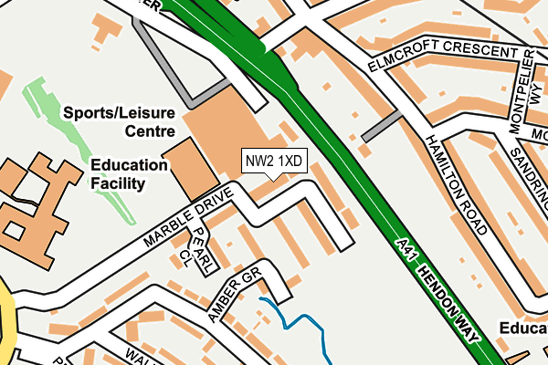 NW2 1XD map - OS OpenMap – Local (Ordnance Survey) NW2 1XD map - OS OpenMap – Local (Ordnance Survey)