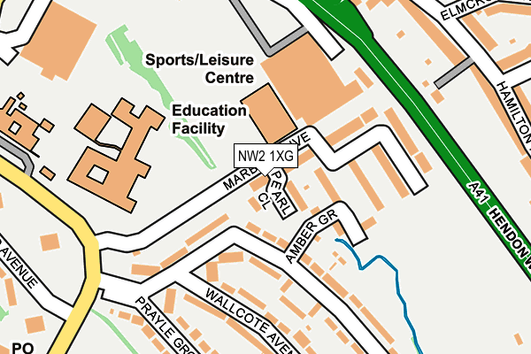 NW2 1XG map - OS OpenMap – Local (Ordnance Survey) NW2 1XG map - OS OpenMap – Local (Ordnance Survey)