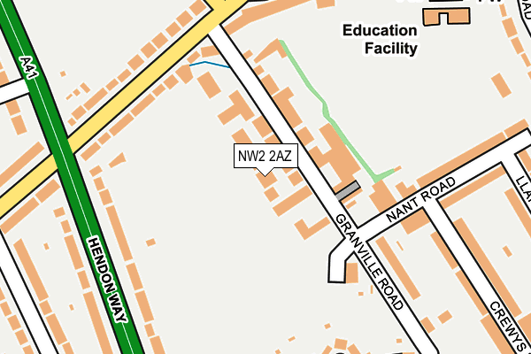 NW2 2AZ map - OS OpenMap – Local (Ordnance Survey) NW2 2AZ map - OS OpenMap – Local (Ordnance Survey)