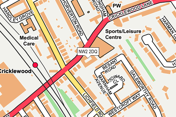 NW2 2DQ map - OS OpenMap – Local (Ordnance Survey) NW2 2DQ map - OS OpenMap – Local (Ordnance Survey)