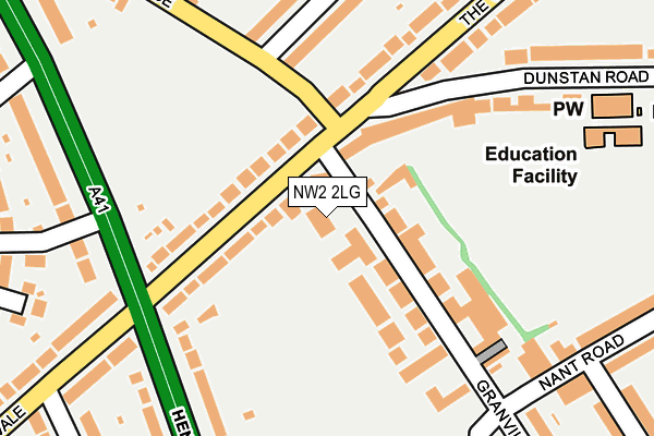 NW2 2LG map - OS OpenMap – Local (Ordnance Survey) NW2 2LG map - OS OpenMap – Local (Ordnance Survey)