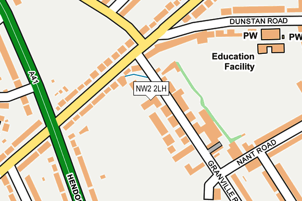 NW2 2LH map - OS OpenMap – Local (Ordnance Survey)