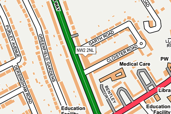 NW2 2NL map - OS OpenMap – Local (Ordnance Survey) NW2 2NL map - OS OpenMap – Local (Ordnance Survey)