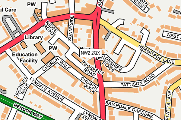 NW2 2QX map - OS OpenMap – Local (Ordnance Survey) NW2 2QX map - OS OpenMap – Local (Ordnance Survey)