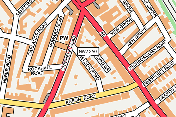 NW2 3AG map - OS OpenMap – Local (Ordnance Survey) NW2 3AG map - OS OpenMap – Local (Ordnance Survey)