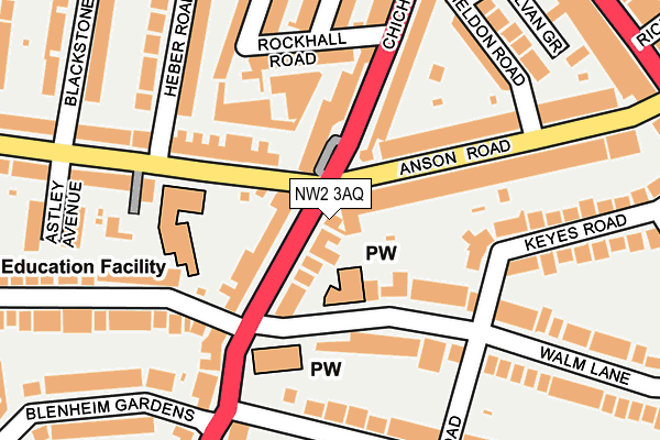 NW2 3AQ map - OS OpenMap – Local (Ordnance Survey) NW2 3AQ map - OS OpenMap – Local (Ordnance Survey)