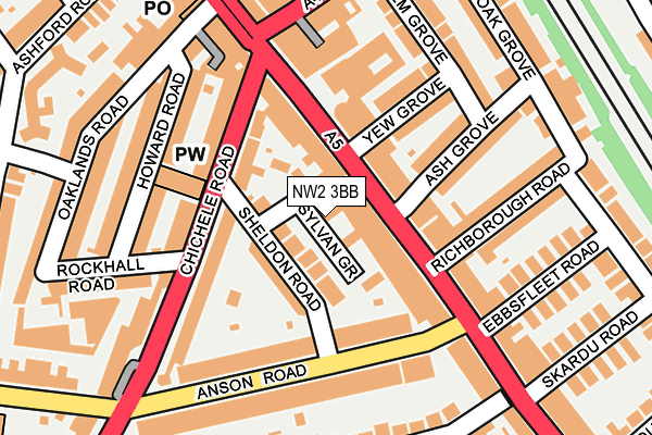 NW2 3BB map - OS OpenMap – Local (Ordnance Survey) NW2 3BB map - OS OpenMap – Local (Ordnance Survey)