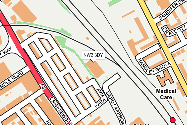 NW2 3DY map - OS OpenMap – Local (Ordnance Survey) NW2 3DY map - OS OpenMap – Local (Ordnance Survey)