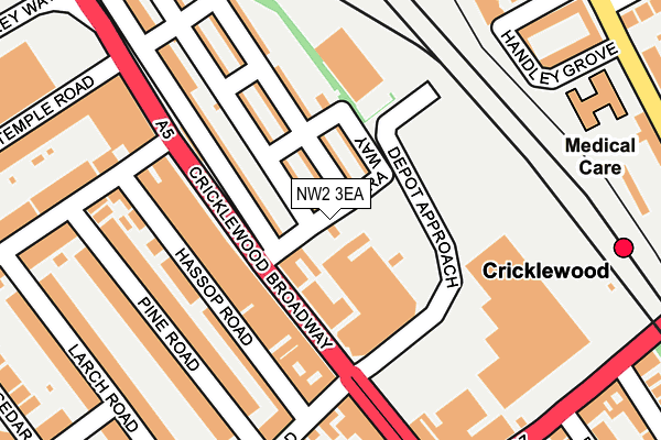 NW2 3EA map - OS OpenMap – Local (Ordnance Survey) NW2 3EA map - OS OpenMap – Local (Ordnance Survey)