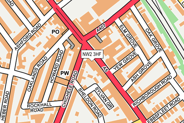 NW2 3HF map - OS OpenMap – Local (Ordnance Survey) NW2 3HF map - OS OpenMap – Local (Ordnance Survey)