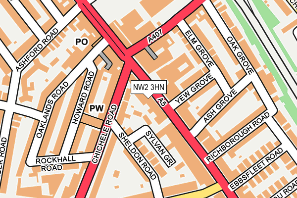 NW2 3HN map - OS OpenMap – Local (Ordnance Survey) NW2 3HN map - OS OpenMap – Local (Ordnance Survey)