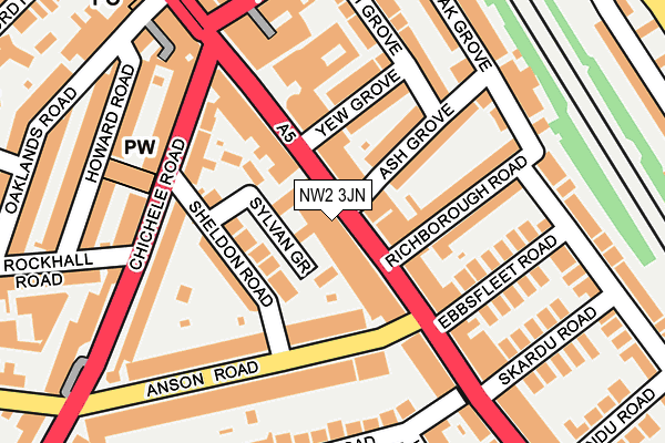 NW2 3JN map - OS OpenMap – Local (Ordnance Survey) NW2 3JN map - OS OpenMap – Local (Ordnance Survey)