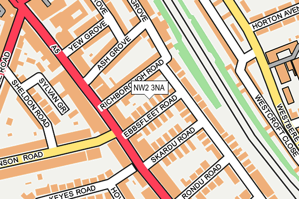 NW2 3NA map - OS OpenMap – Local (Ordnance Survey)