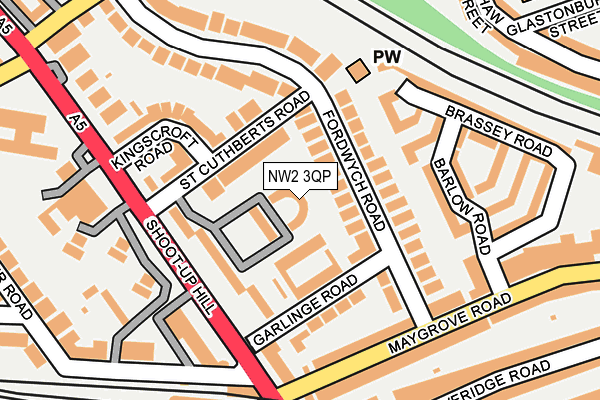 NW2 3QP map - OS OpenMap – Local (Ordnance Survey) NW2 3QP map - OS OpenMap – Local (Ordnance Survey)