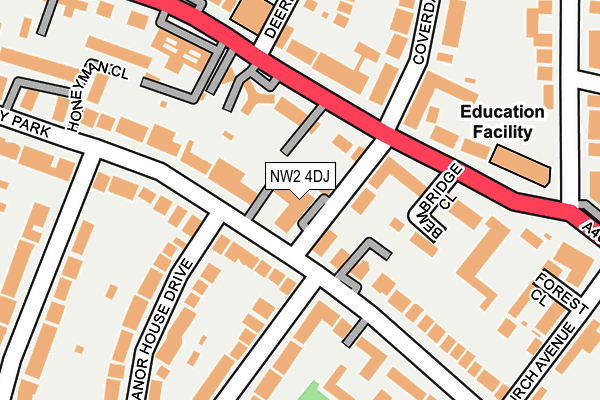 NW2 4DJ map - OS OpenMap – Local (Ordnance Survey) NW2 4DJ map - OS OpenMap – Local (Ordnance Survey)