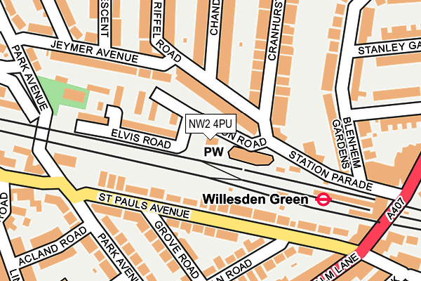 NW2 4PU map - OS OpenMap – Local (Ordnance Survey) NW2 4PU map - OS OpenMap – Local (Ordnance Survey)