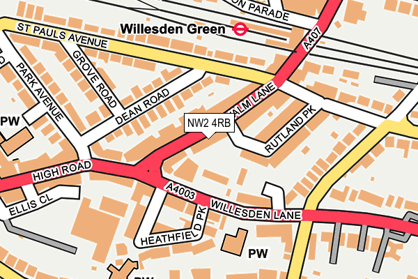 NW2 4RB map - OS OpenMap – Local (Ordnance Survey) NW2 4RB map - OS OpenMap – Local (Ordnance Survey)