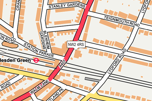 NW2 4RS map - OS OpenMap – Local (Ordnance Survey) NW2 4RS map - OS OpenMap – Local (Ordnance Survey)
