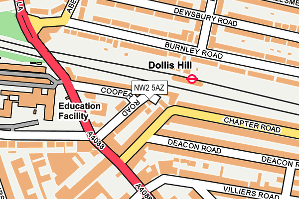 NW2 5AZ map - OS OpenMap – Local (Ordnance Survey) NW2 5AZ map - OS OpenMap – Local (Ordnance Survey)