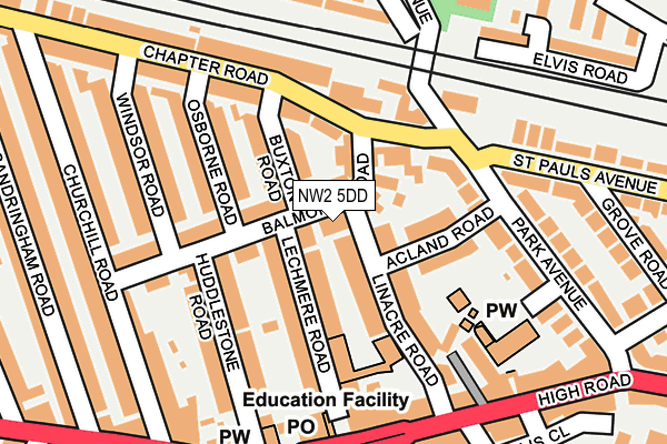 NW2 5DD map - OS OpenMap – Local (Ordnance Survey)