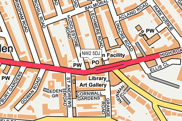 NW2 5DJ map - OS OpenMap – Local (Ordnance Survey) NW2 5DJ map - OS OpenMap – Local (Ordnance Survey)