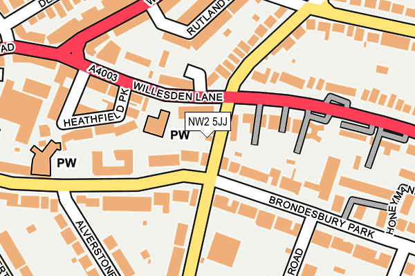 NW2 5JJ map - OS OpenMap – Local (Ordnance Survey) NW2 5JJ map - OS OpenMap – Local (Ordnance Survey)