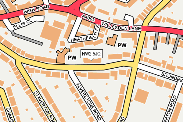 NW2 5JQ map - OS OpenMap – Local (Ordnance Survey) NW2 5JQ map - OS OpenMap – Local (Ordnance Survey)