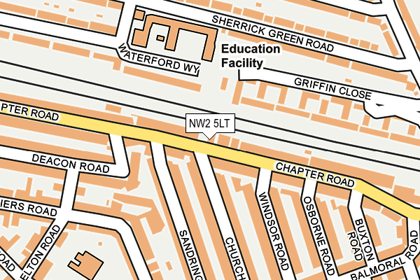 NW2 5LT map - OS OpenMap – Local (Ordnance Survey) NW2 5LT map - OS OpenMap – Local (Ordnance Survey)