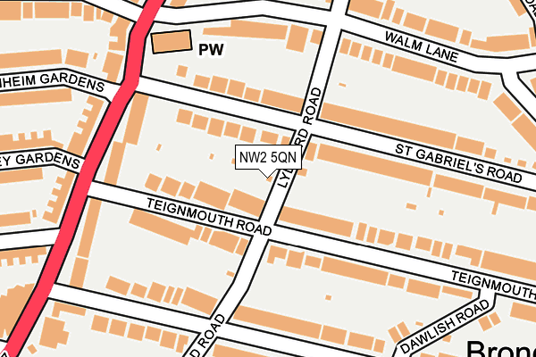 NW2 5QN map - OS OpenMap – Local (Ordnance Survey) NW2 5QN map - OS OpenMap – Local (Ordnance Survey)