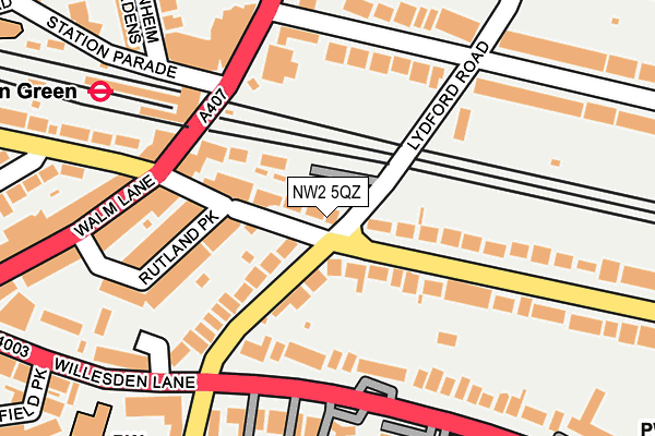NW2 5QZ map - OS OpenMap – Local (Ordnance Survey) NW2 5QZ map - OS OpenMap – Local (Ordnance Survey)