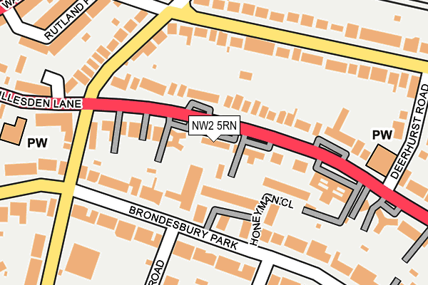 NW2 5RN map - OS OpenMap – Local (Ordnance Survey) NW2 5RN map - OS OpenMap – Local (Ordnance Survey)