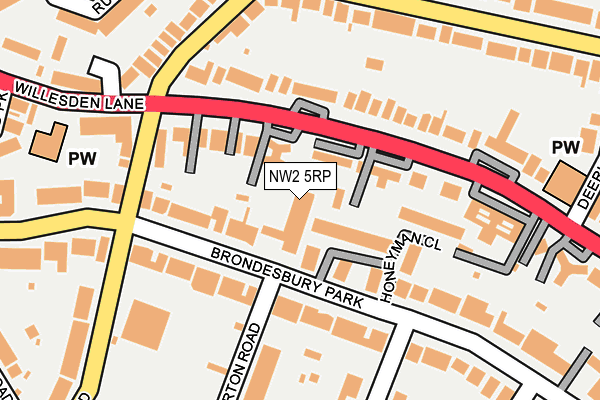NW2 5RP map - OS OpenMap – Local (Ordnance Survey) NW2 5RP map - OS OpenMap – Local (Ordnance Survey)