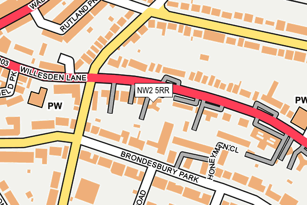NW2 5RR map - OS OpenMap – Local (Ordnance Survey) NW2 5RR map - OS OpenMap – Local (Ordnance Survey)