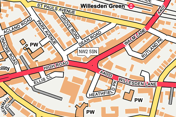 NW2 5SN map - OS OpenMap – Local (Ordnance Survey) NW2 5SN map - OS OpenMap – Local (Ordnance Survey)