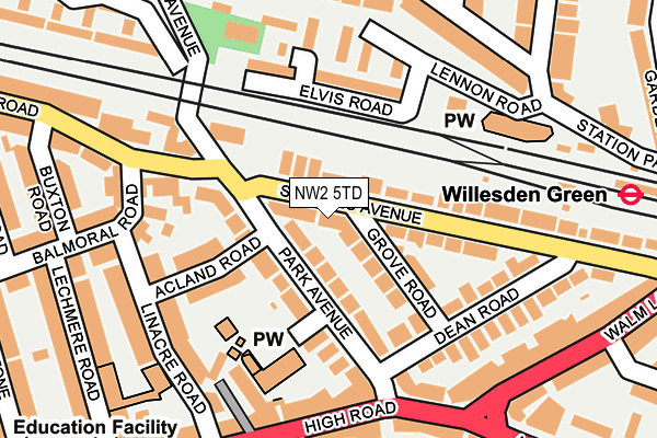 NW2 5TD map - OS OpenMap – Local (Ordnance Survey)