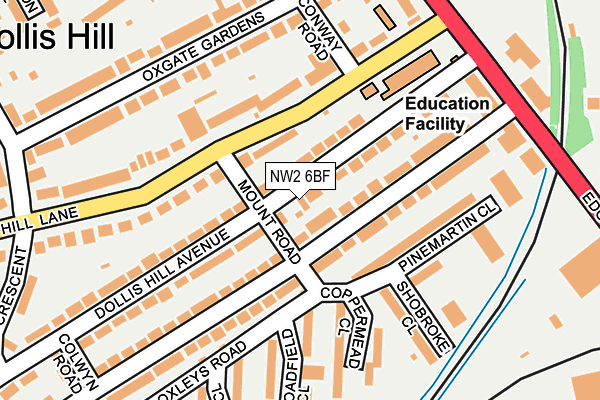 NW2 6BF map - OS OpenMap – Local (Ordnance Survey) NW2 6BF map - OS OpenMap – Local (Ordnance Survey)