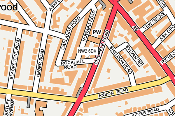 NW2 6DX map - OS OpenMap – Local (Ordnance Survey)