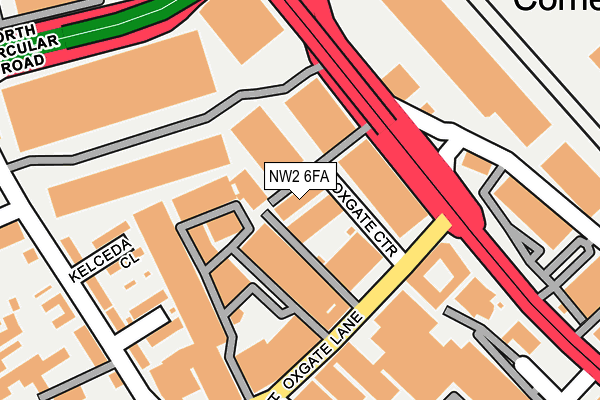 NW2 6FA map - OS OpenMap – Local (Ordnance Survey) NW2 6FA map - OS OpenMap – Local (Ordnance Survey)