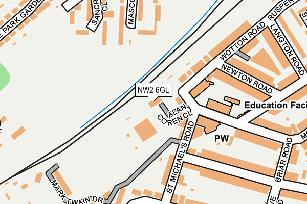 NW2 6GL map - OS OpenMap – Local (Ordnance Survey) NW2 6GL map - OS OpenMap – Local (Ordnance Survey)