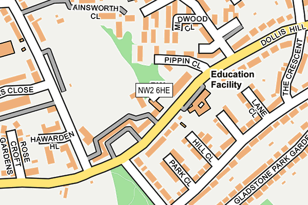 NW2 6HE map - OS OpenMap – Local (Ordnance Survey) NW2 6HE map - OS OpenMap – Local (Ordnance Survey)