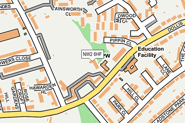 NW2 6HF map - OS OpenMap – Local (Ordnance Survey) NW2 6HF map - OS OpenMap – Local (Ordnance Survey)
