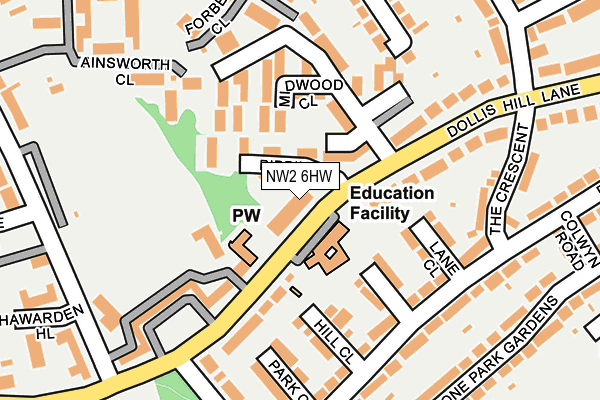 NW2 6HW map - OS OpenMap – Local (Ordnance Survey) NW2 6HW map - OS OpenMap – Local (Ordnance Survey)